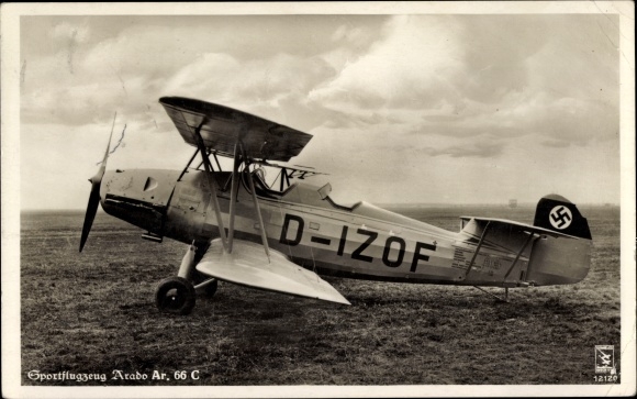 Postcard sports plane Arado Ar 66 C, D-IZOF