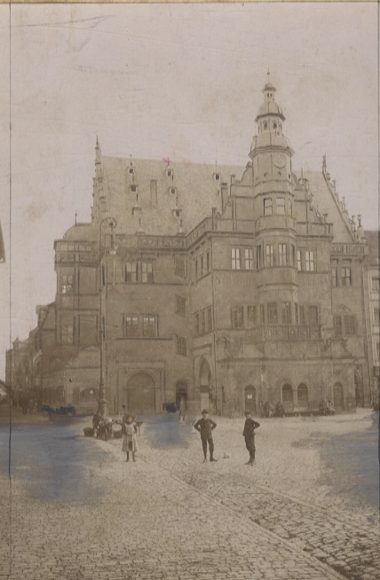 Original photo Schweinfurt, Rathausplatz, Town Hall, around 1900