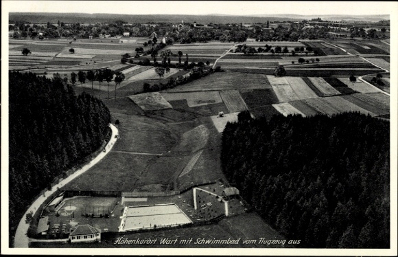 Ak Nagold im Schwarzwald, Luftaufnahme, Höhenkurort Wart, Schwimmbad, Schwarzwald