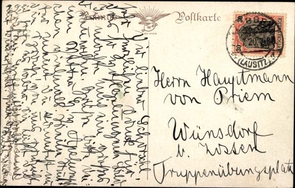Artist Postcard Leu, Hans, Once and Now, Soldier with Woman, Primus No. 1127