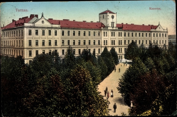 Postcard Turnov Turnau Reg. Reichenberg, barracks