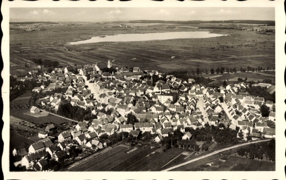 Ak Bad Buchau am Federsee Oberschwaben, Fliegeraufnahme