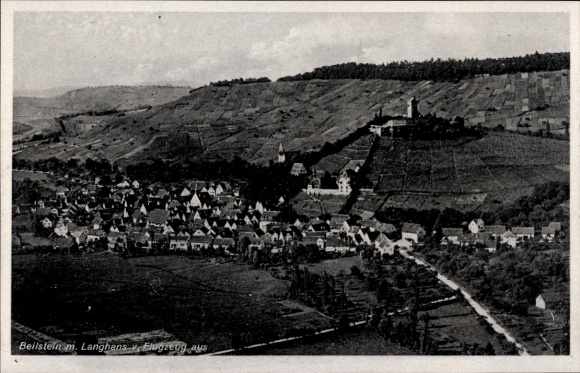 Ak Beilstein in Württemberg, Fliegeraufnahme, Langhens
