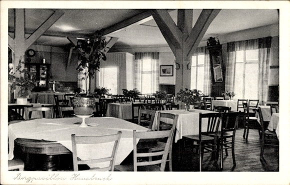 Postcard Hamburg Harburg Hausbruch, Bergpavillon Restaurant and Pension, Dining Room