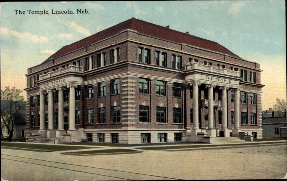 Briefkaart Lincoln Nebraska de VS, de Tempel