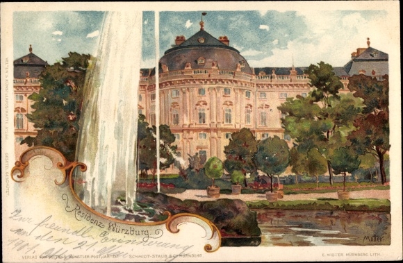 Künstler Litho Mutter, K., Würzburg am Main Unterfranken, Residenz
