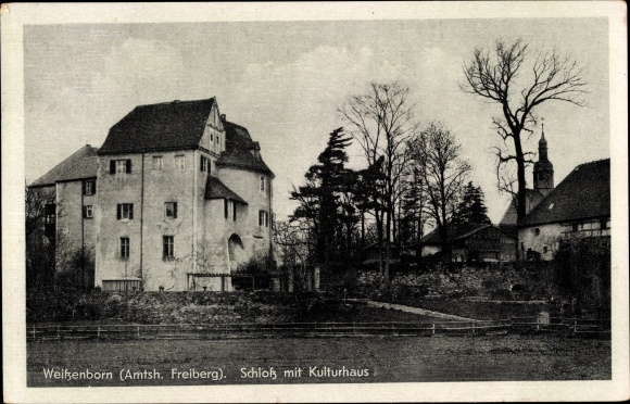 Postcard Weißenborn in the Ore Mountains, castle, cultural center