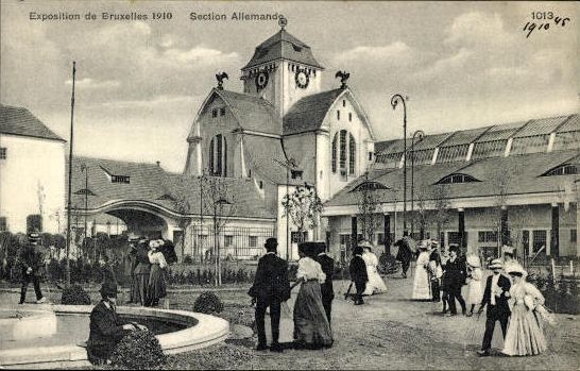 Set von 83 Ansichtskarten, Brüssel Weltausstellung 1910