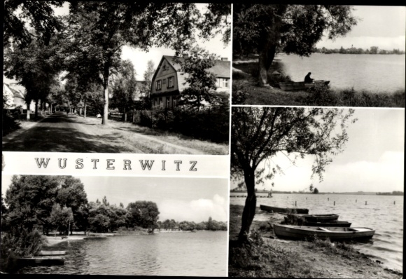 Ak Großwusterwitz Wusterwitz in Brandenburg, Schöne Landschaft, Seen, Boote, ländliche Umgebung, 
