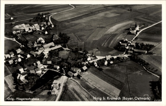 Ak Haig Stockheim im Kreis Kronach Oberfranken, Ort, Fliegeraufnahme