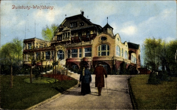 Postcard Duisburg in the Ruhr area, Wolfsburg, buildings, people