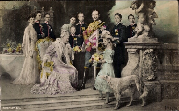 Artist Postcard Keller, Ferdinand, German Imperial House under Kaiser Wilhelm II, Greyhound