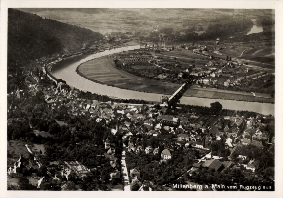 Postcard Miltenberg am Main Unterfranken, aerial photograph