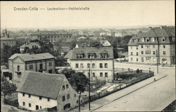 Postcard Dresden Cotta, on the corner of Leutewitzer Strasse and Hebbelstrasse