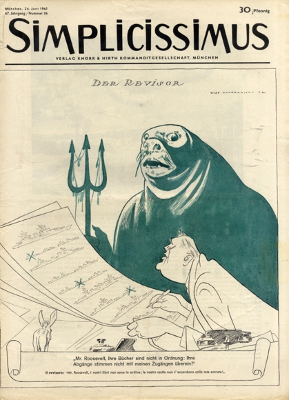 Simplicissimus Heft 26 Juni 1942 Karikatur Der Revisor O. Gulbransson Verlag Hirth
