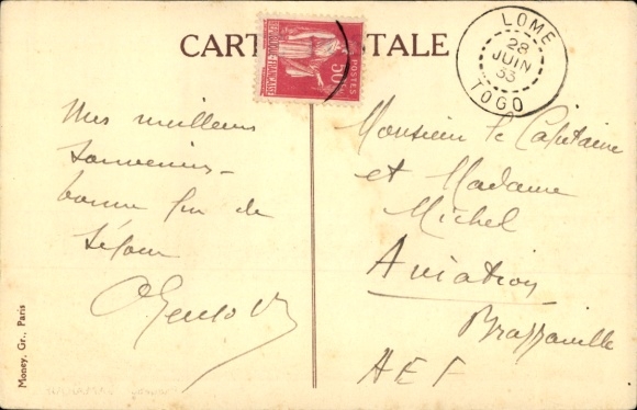 Postcard Paquebot Jamaique, Compagnie des Chargeurs Reunis