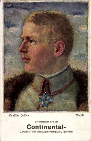 Ak Deutsche Helden, Oswald Boelcke, Werbung Continental