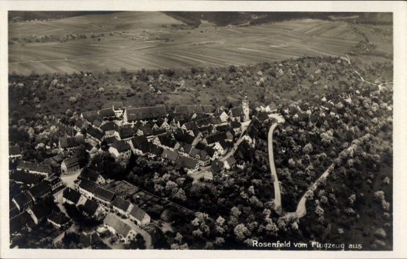 Postcard Rosenfeld in the Zollernalb district of Württemberg, aerial photograph
