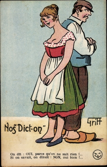 Künstler Ak Griff, Nos Dict-on, Wir sagen: Ja, weil wir nichts wissen...