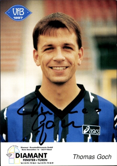 Autograph card footballer Thomas Goch, VFB Oldenburg, autograph