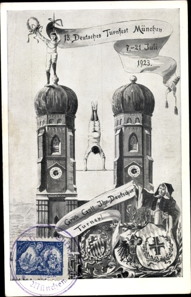 Artist PC Munich, 13th German Gymnastics Festival, July 7, 1923, Kindl, Frauenkirche
