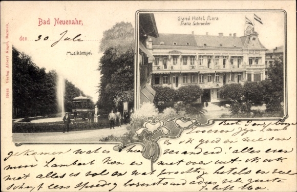Jugendstil Ak Bad Neuenahr Ahrweiler Rheinland Pfalz, Musiktempel, Grand Hotel Flora