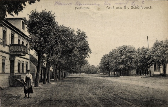 Postcard Groß Schönebeck Schorfheide in der Mark, Dorfstraße