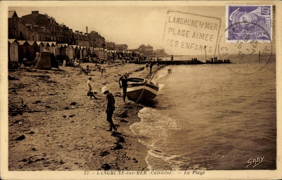 Ak Langrune sur Mer Calvados, Strand