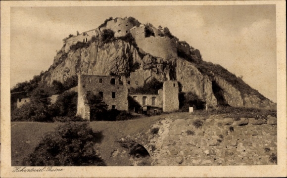 Postcard Singen Hohentwiel Baden Württemberg, ruins