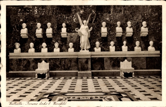 Postcard Donaustauf in the Upper Palatinate, Walhalla, Wandfeld