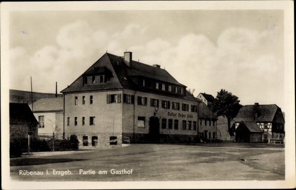 Ak Rübenau Marienberg in het Ertsgebergte van Saksen, Gasthof Weißer Hirsch