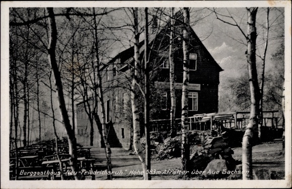 Postcard Affalter Lößnitz in the Ore Mountains of Saxony, Berggasthaus Neue Friedrichsruh, Schnepfenberg