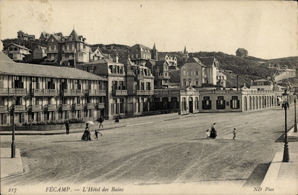 Ak Fécamp Seine Maritime, L'Hotel des Bains