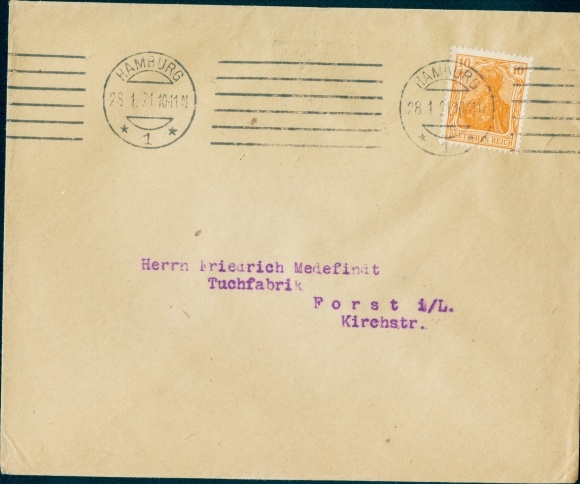 Briefumschlag Meteor, Breymann & Hübener GmbH Hamburg 8