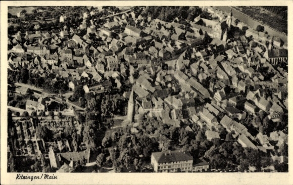 Postcard Kitzingen in Mainfranken Bavaria, aerial photograph