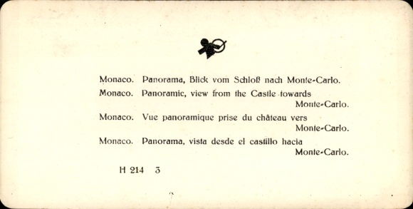 Stereo photo Monaco, panorama, view from the castle to Monte Carlo
