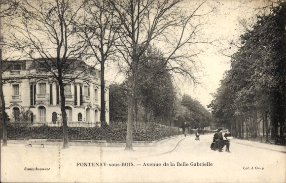 Postcard Fontenay sous Bois Val de Marne, Avenue de la Belle Gabrielle