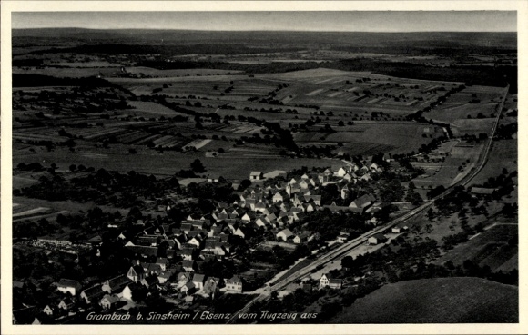 Postcard Grombach Bad Rappenau in Kraichgau Baden, aerial photograph