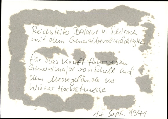 foto Hoffmann, H., Weense herfstmarkt, Reichsleiter v. Schirach, generaal-majoor Schell, Famo, 1941