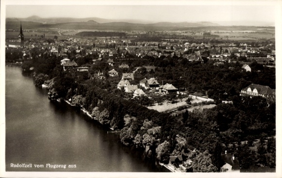 Postcard Radolfzell am Bodensee, aerial photograph