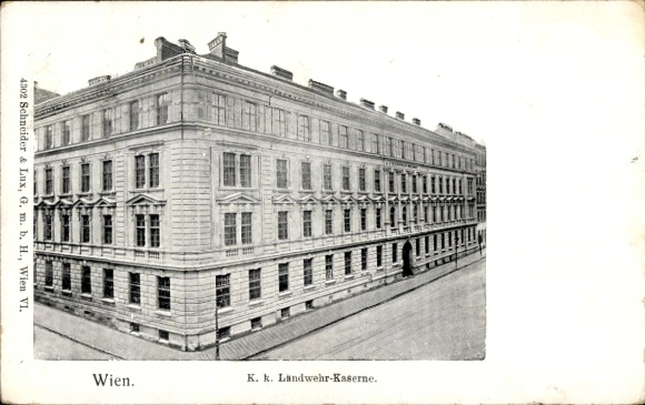 Postcard Vienna, Landwehr barracks