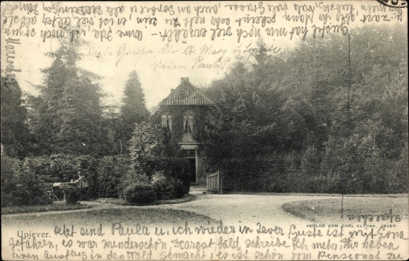 Postcard Upjever Schortens in Ostfriesland, view of the house