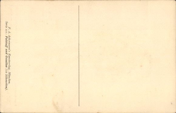 Artist Postcard Konewka, Falstaff, Fluth, silhouette