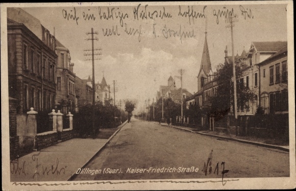 Postcard Dillingen in Saarland, Kaiser Friedrich Strasse