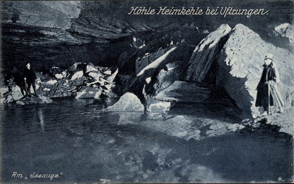 Postcard Uftrungen South Harz, Heimkehle Cave, Am Seeauge