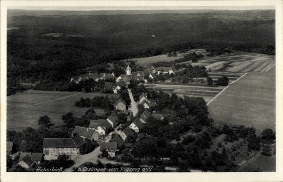 Postcard Aichschieß Aichwald in Baden Württemberg, Aichschieß, Esslingen, aerial photograph, Gasthaus zum Rö
