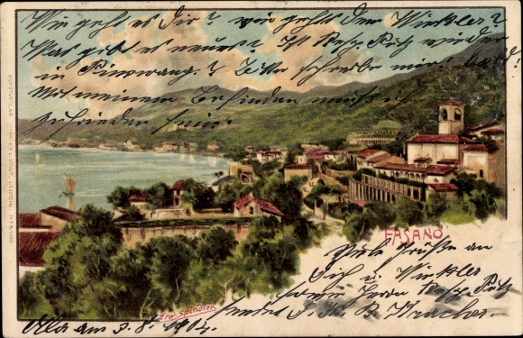 Artist Chromo-Litho Spindler, E., Fasano Puglia, City View