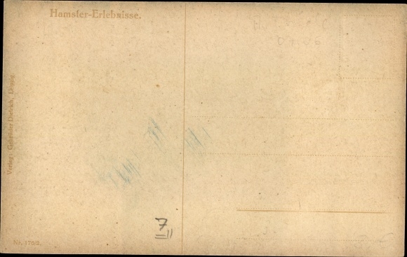 Artist PC Thiele, Arthur, hamster experiences, a critical moment, eggs, series 176/2