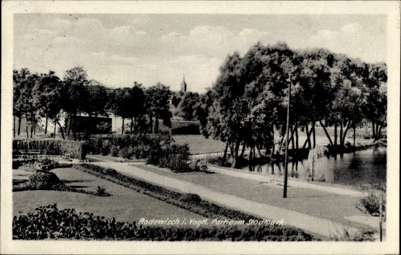 Postcard Rodewisch in Vogtland Saxony, city park