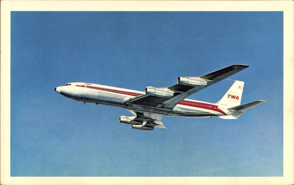 Postcard American passenger aircraft, Trans World Airlines, TWA Star Stream